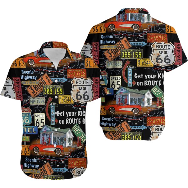Very Cool Route 66 Signage Hawaiian Shirt-image