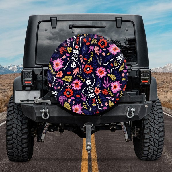 Dancing Skeletons Pattern Spare Tire Cover-image