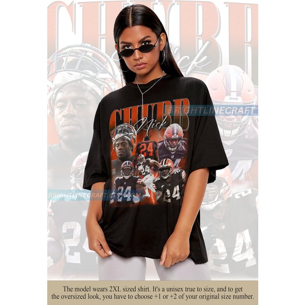 Vintage Nick Chubb Shirt, Football Shirt, Classic 90S Graphic Tees-image