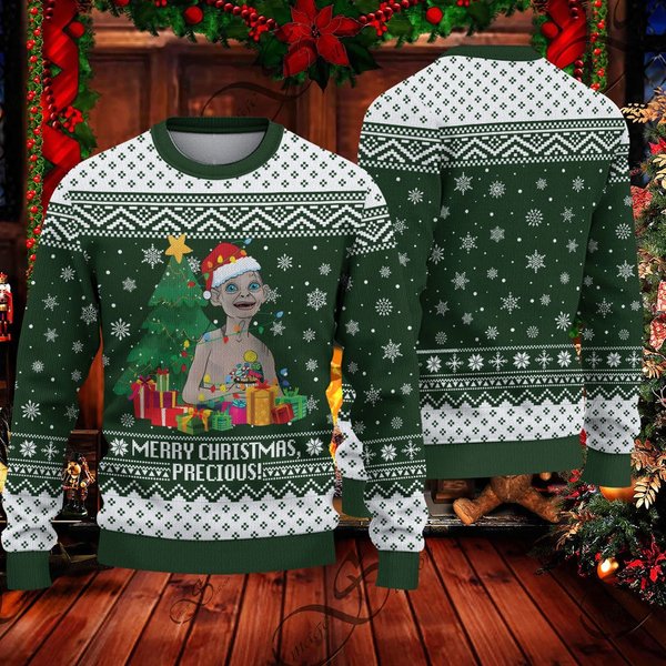 My Precious Lotr Ugly Sweater, My Precious Meme Christmas Ugly Sweater-image
