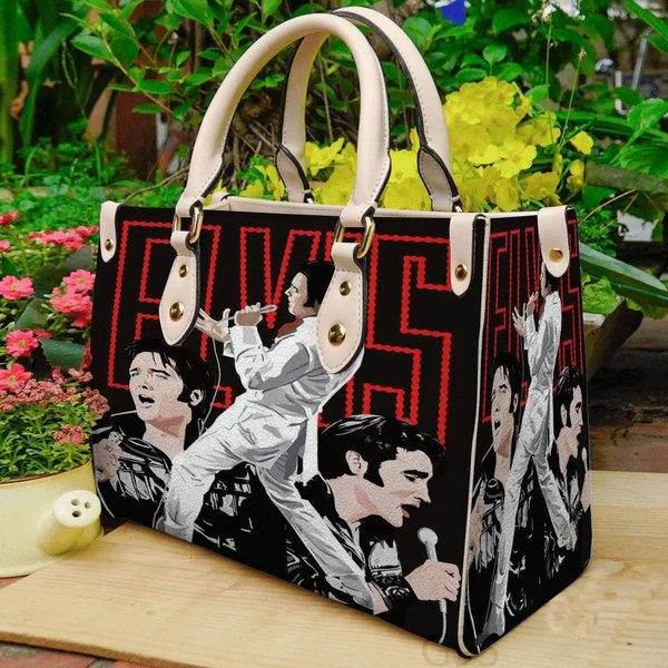 Vintage Elvis Presley Leather Bag Women Leather Hand Bag-image
