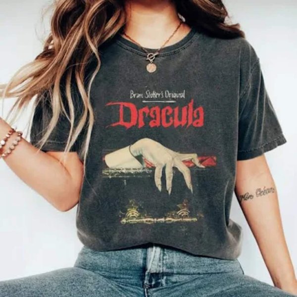 Halloween Dracula Tee, Movie Poster Vampire Shirt, Bram Stoker Horror Tee-image