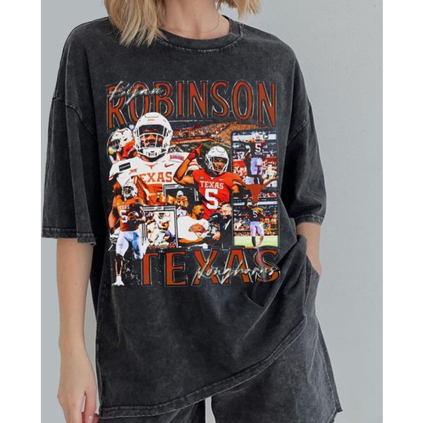 Bijan Robinson Vintage 90S Shirt, Texas Football Shirt, Sport Shirt-image