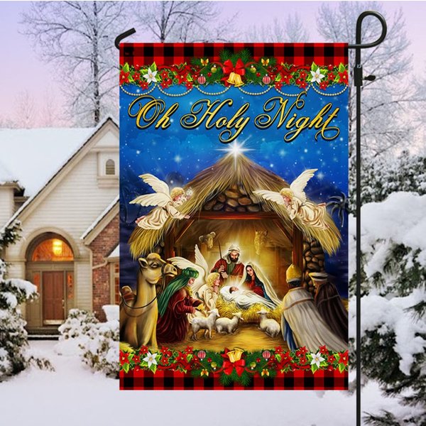 Nativity Of Jesus Oh Holy Night Jesus Christmas Garden Flag-image