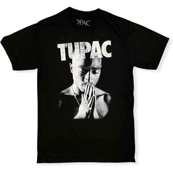 Tupac Shakur Men's Licensed 2Pac Prayer Graphic Hip Hop Rap Tee T-Shirt-image