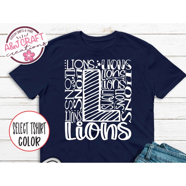 Lions Mascot Spirit Wear Typography Shirt, Perfect For Teachers, School Mascot Shirt
