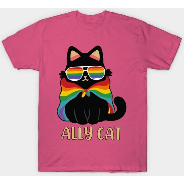 Ally Cat Lgbtq Pride Month T-Shirt-image