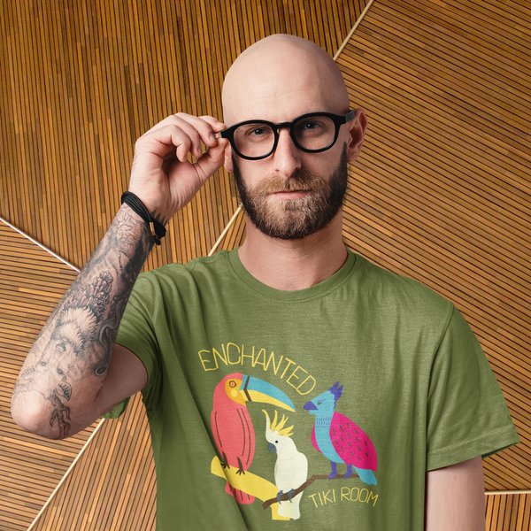 Tiki Room Unisex T-Shirt - Enchanted Tiki Room Parrots-image
