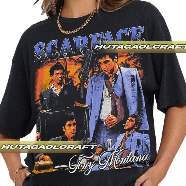 Limited Scarface Tony Montana V2 Vintage T-Shirt, Gift For Woman And Man Unisex T-Shirt-image
