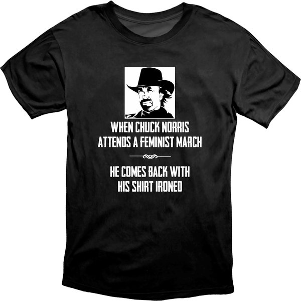 When Chuck Meets Feminists Funny Chuck Norris Meme T Shirt-image