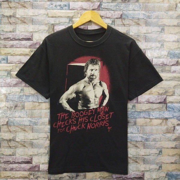 Vintage Chuck Norris The Boogeyman Movie Actors Black Shirt-image
