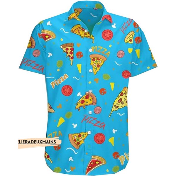 Pizza Hawaiian Shirt, Summer Beach Aloha Shirt-image