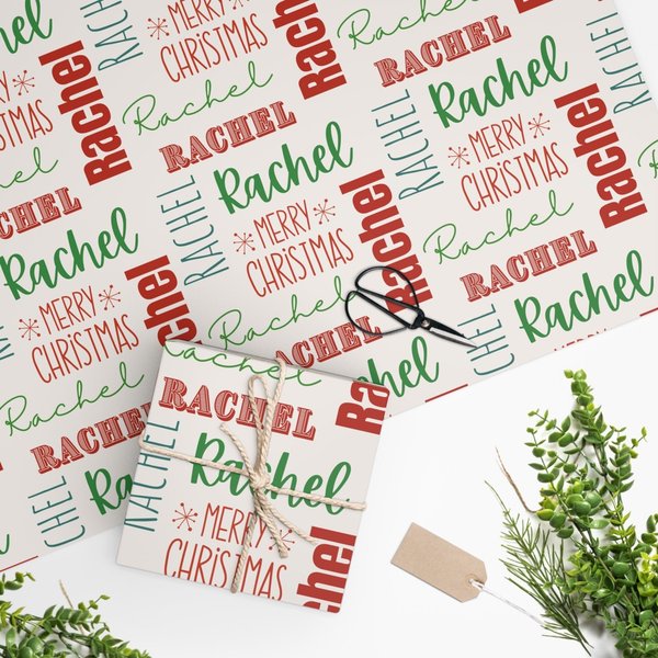 Personalized Name Christmas Wrapping Paper-image