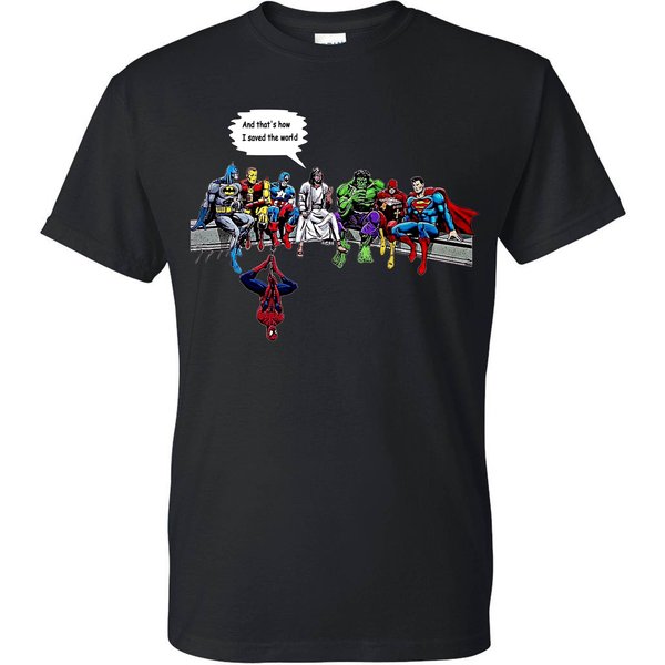 And That's How I Saved The World Jesus Superheros Tshirt-image