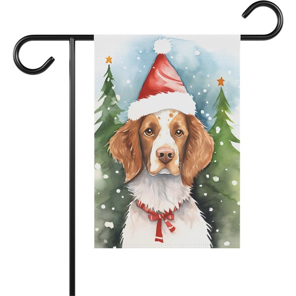 Brittany Dog Holiday Garden Flag-image