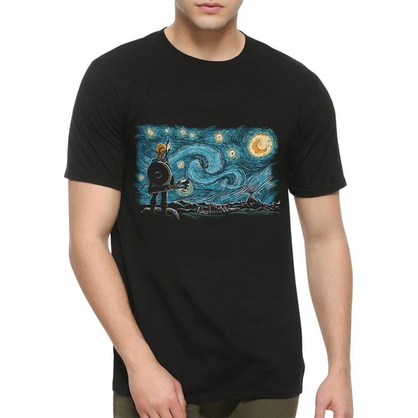 The Legend Of Zelda Starry Night T-Shirt / Vincent Van Gogh Shirt / Men's Women's Sizes / Cotton Tee (Zel-50051)-image