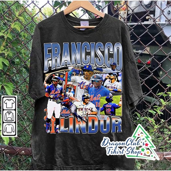 Vintage 90S Graphic Style Francisco Lindor T-Shirt - Francisco Lindor Shirt-image