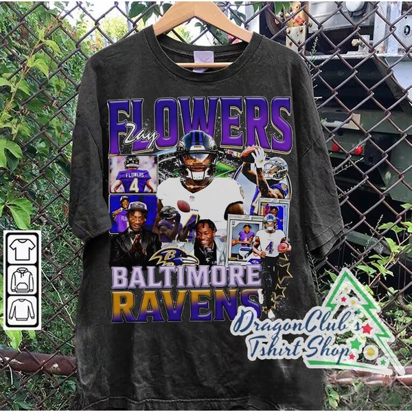 Vintage 90S Graphic Style Zay Flowers T-Shirt Football T-Shirt-image