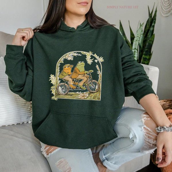Frog & Toad | Fairycore Mushroom Goblincore Frog Hoodie-image