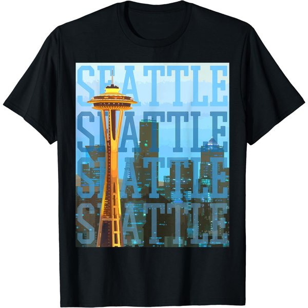 Seattle Washington - Space Needle City Souvenir Gift T-Shirt-image