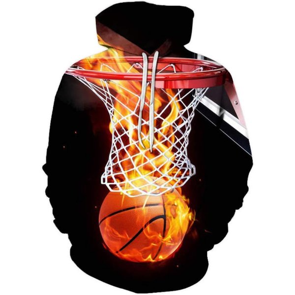 Flame Basketball 3d Hoodie Couple