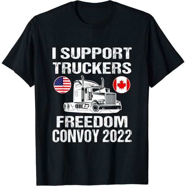 I Support Truckers Freedom Convoy 2022 Canadian American T-Shirt-image