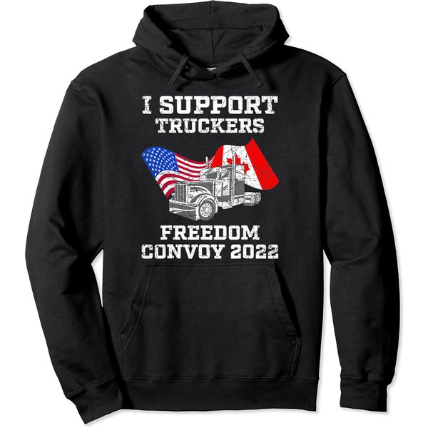 Canadian Trucker Support Canada Truck Freedom Convoy 2022 Pullover Hoodie-image