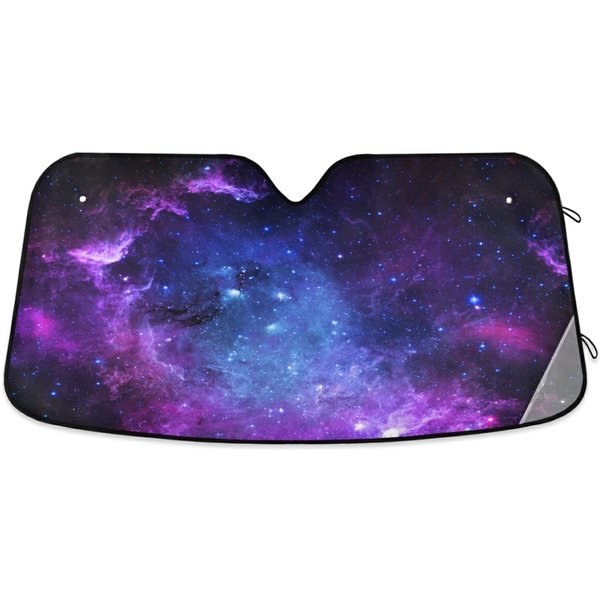 Galaxy Car Windshield Sun Shade For Front Purple Starfield Windshield Sunshades-image