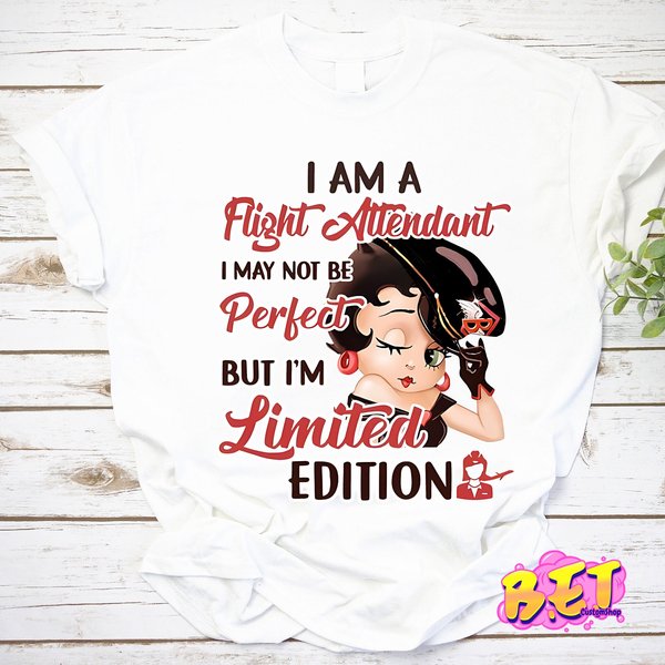 Betty Boop I Am A Flight Attendant I May Not Be Pefect But Im T-Shirt, Betty Boop Shirt-image