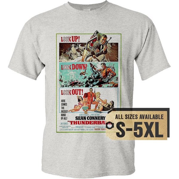 Thunderball 1965 James Bond V3 Natural White Grey Vintage Men T Shirt-image
