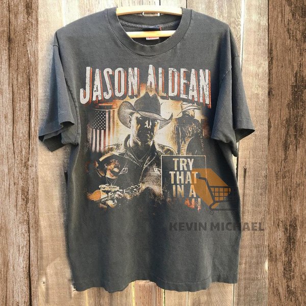 Vintage Jason Aldean Shirt, Try That In A Small Town Shirt-image