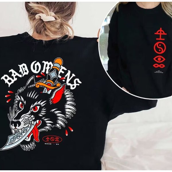 Vintage Bad Omens Band Wolf Dagger 2023 Sweatshirt