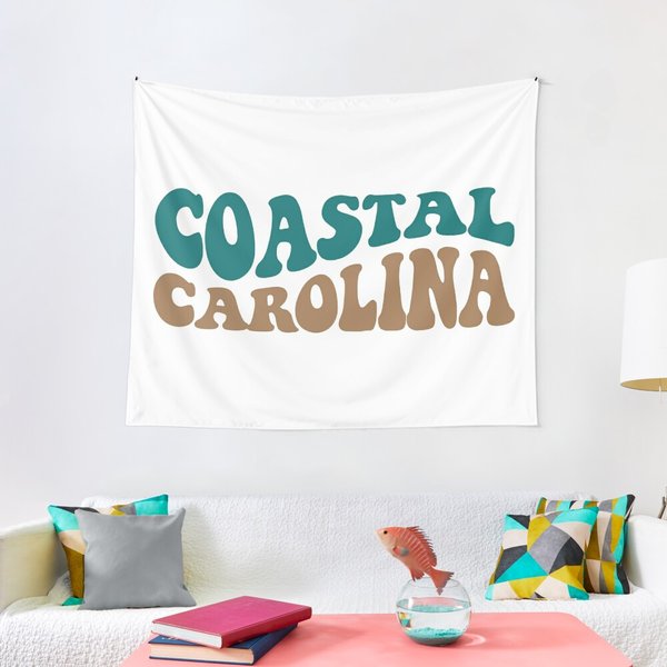 Coastal Carolina - Groovy Warped Font Tapestry-image