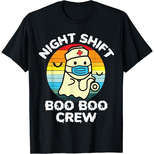 2022 Night Shift Boo Boo Crew Nurse Halloween For Nurses Rn T-Shirt-image