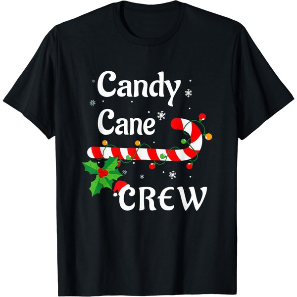 Candy Cane Crew Christmas Candy Love Pajamas T-Shirt-image