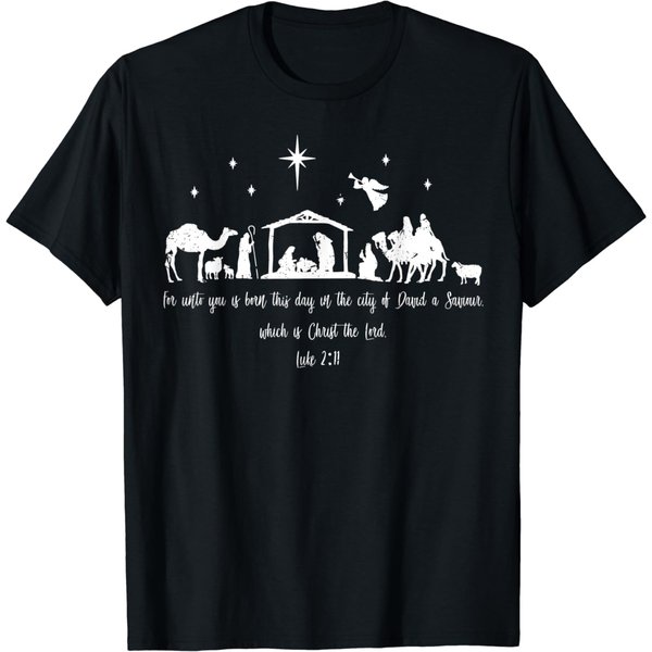 Ph Christian Bible Costume Christmas Nativity Luke 2:11 T-Shirt-image
