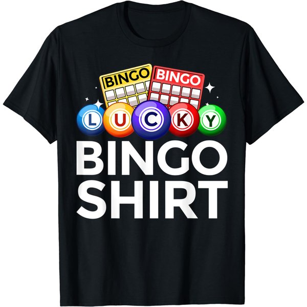 Cute Lucky Bingo For Men Women Casino Bingo Lovers T-Shirt-image