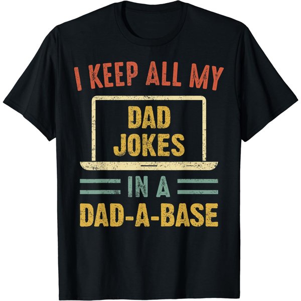 Vintage I Keep All My Dad Jokes In A Dad A Base Father's Day T-Shirt-image