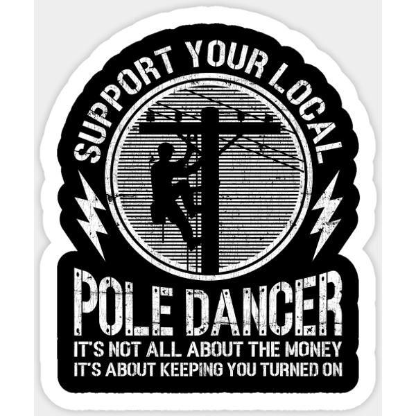 Funny Electrician Electrical Engineering Electricdad Dancer - Electrician - Sticker-image