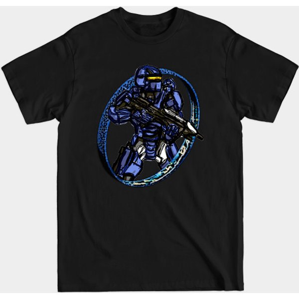 Halo Spartan Warrior, Blue - Blue - T-Shirt-image