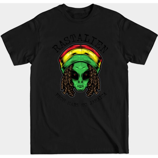 Reggae Music Lovers Gift. Rasta Alien, Form Mars To Jamaica. - Reggae Culture - T-Shirt-image