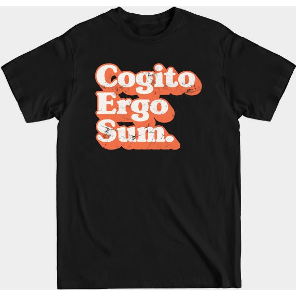 Cogito Ergo Sum // René Descartes Philosophy Quote - Rene Descartes - T-Shirt-image