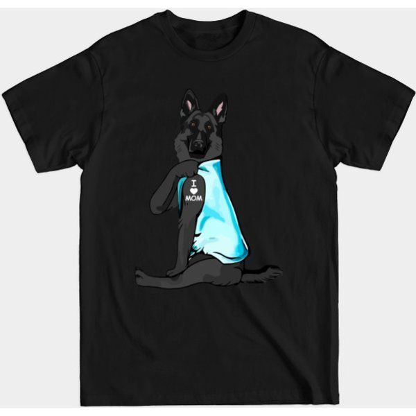 German Shepherd Lover Mom Tattoo T-Shirt-image