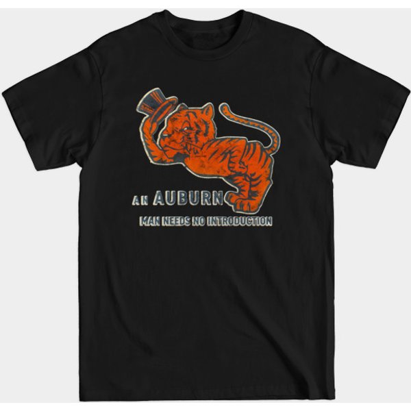An Auburn Man Needs No Introduciton Vintage Mascot Alumni Tiger Distressed Version - Auburn - T-Shirt-image