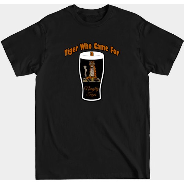 Naughty Tiger In A Pint - Cats Countdown - T-Shirt-image