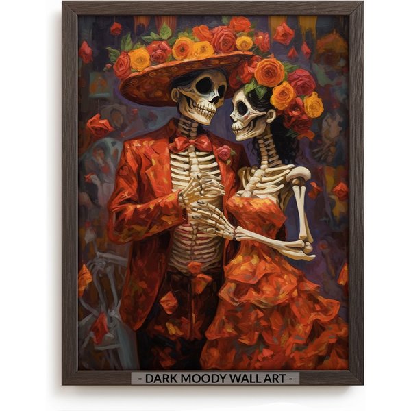 Skeleton Couple Poster, Dia De Los Muertos-image