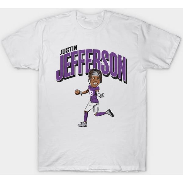 Justin Jefferson Caricature - Justin Jefferson - T-Shirt-image