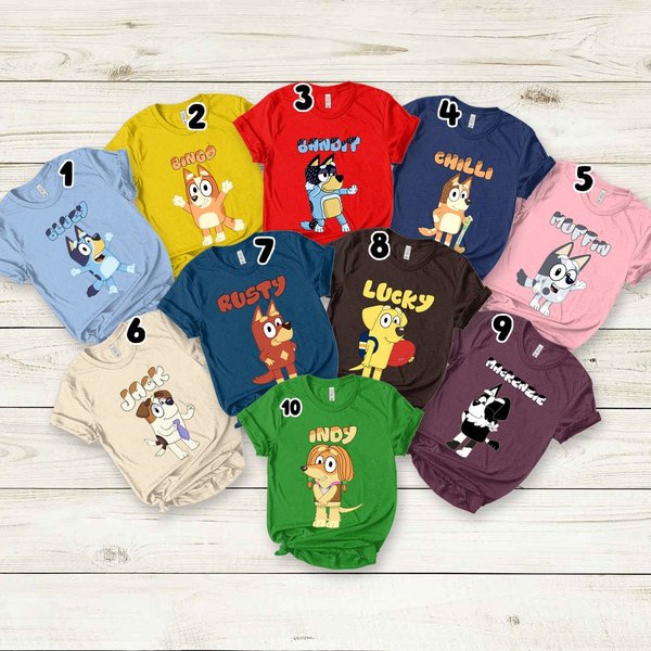 Personalized Blueydad Character Cartoon Shirt, Blueydad Family Matching Tee Shirt-image