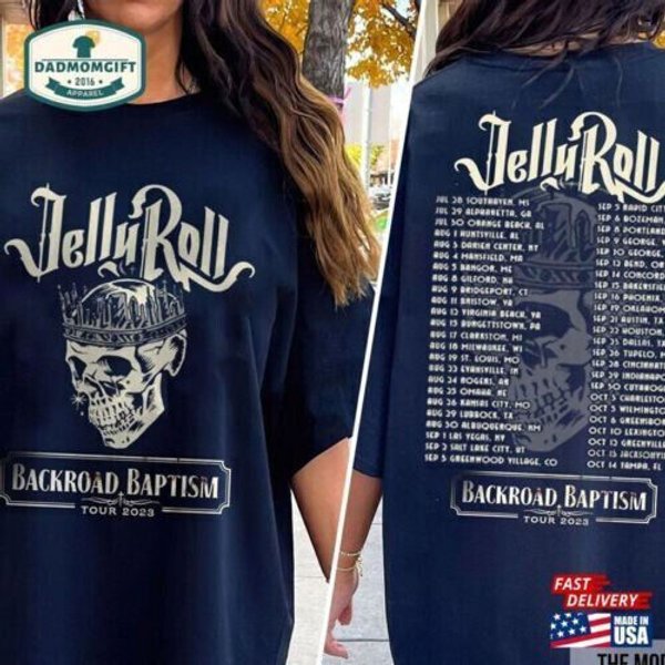 2 Side Jelly Roll Tour 2023 Son Of A Sinner Backroad Baptism Shirt-image