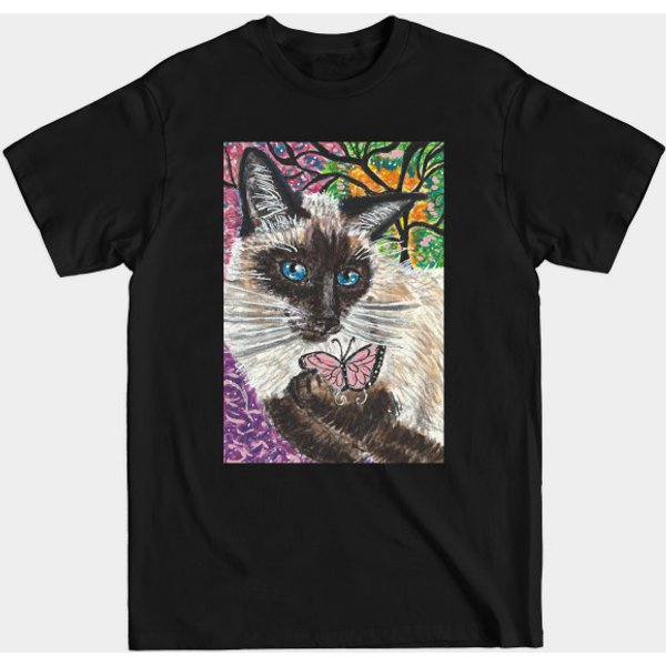Siamese Cat Butterfly - Siamese Cat - T-Shirt-image
